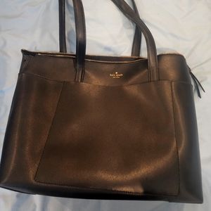 Kate Spade Black leather structured tote